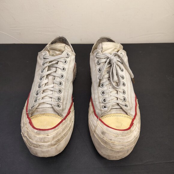 VISVIM Skagway G Patten Mens Size 8 White Red Stripe Canvas Leather Sneakers - Picture 4 of 16